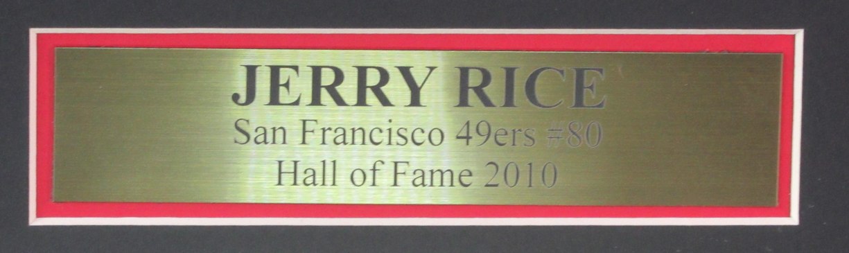 Jerry Rice HOF Signed Red Mitchell & Ness Jersey 49ers Framed Fanatics 193301