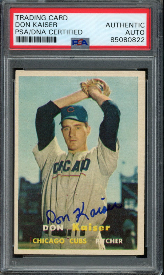 Don Kaiser Signed 1957 Topps Card #134 Chicago Cubs PSA/DNA 184173