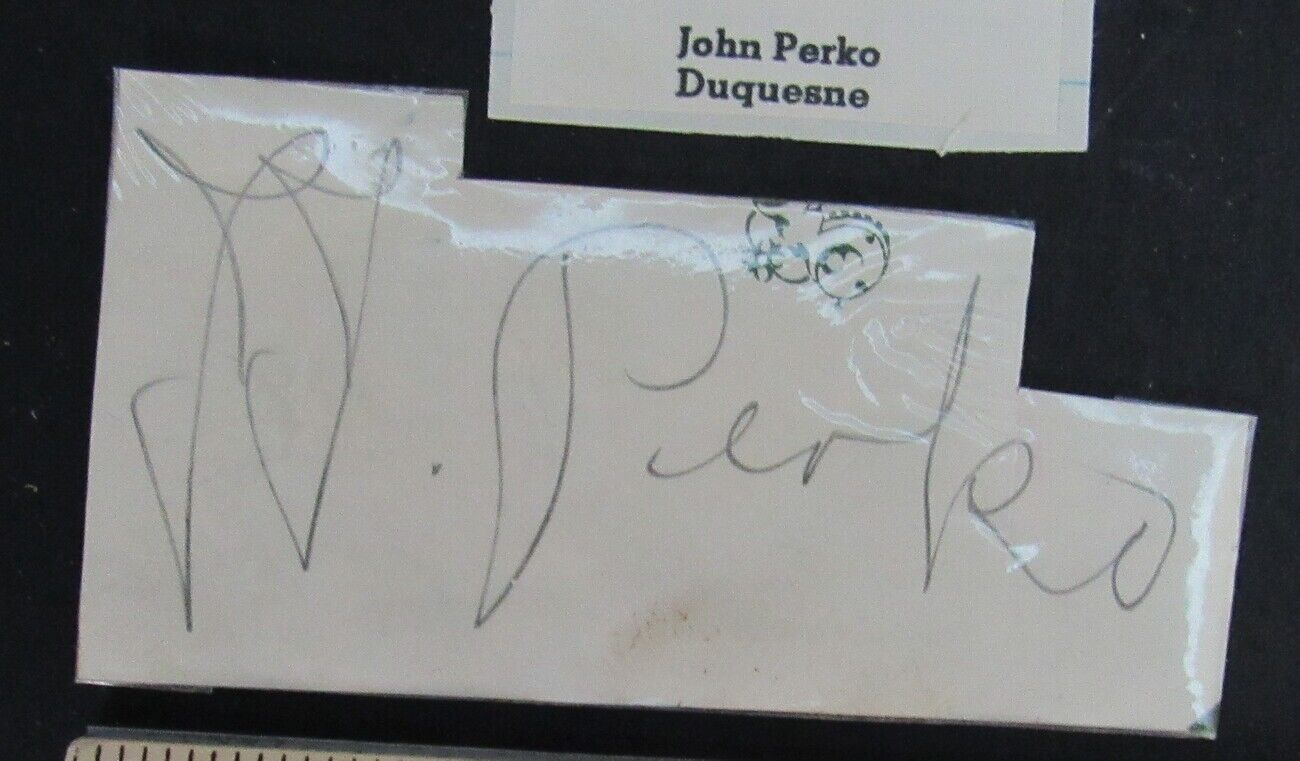 John Perko Duquesne/Pittsburgh Steelers d.1973 Signed Cut PSA/DNA 150190
