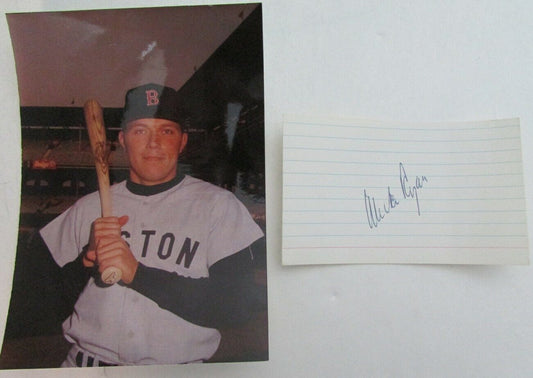 Mike Ryan 1967 Boston Red Sox Signed 3x5 Index Card with 5x7  Photo 158523