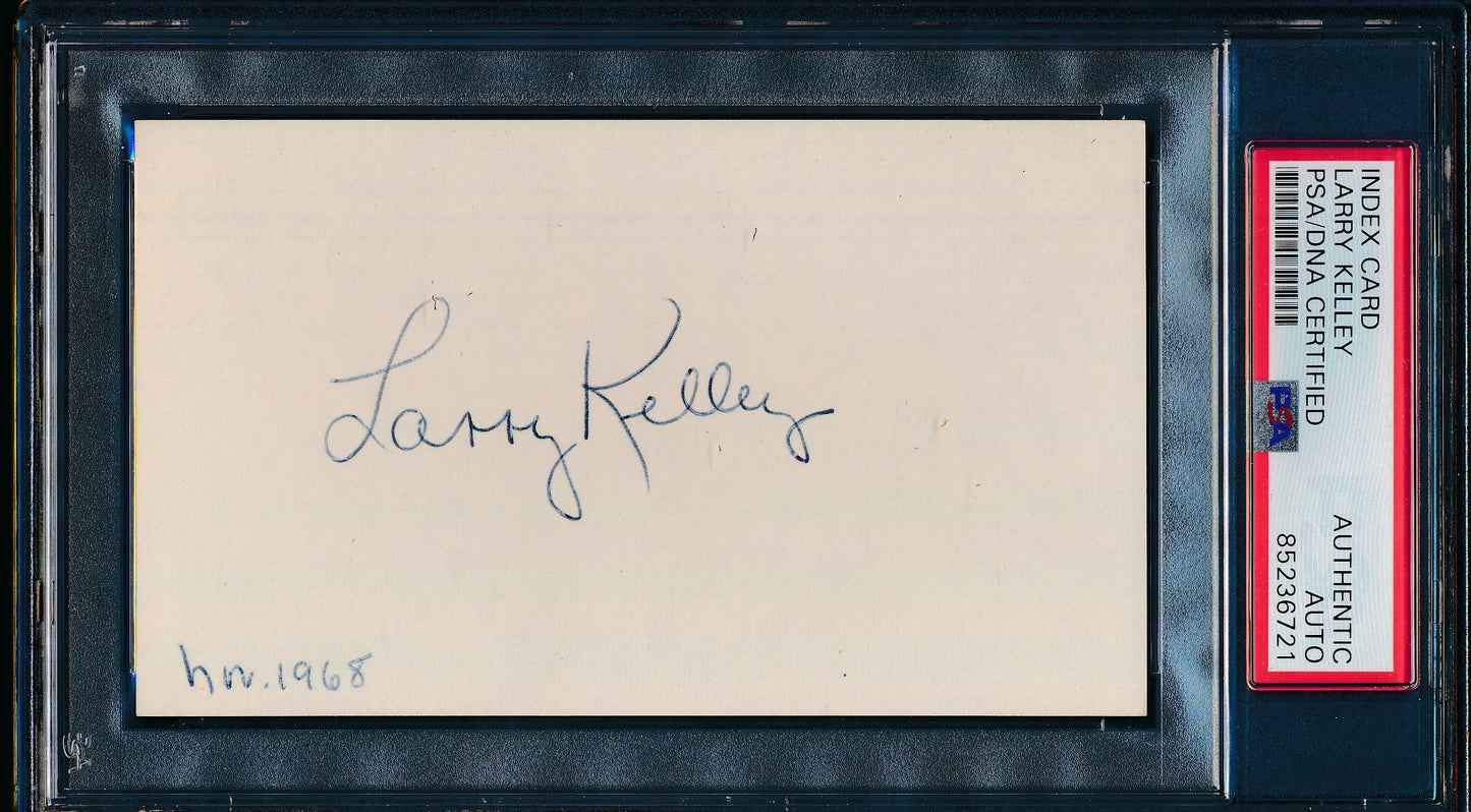 Larry Kelley Signed 3x5 Index Card Yale 1936 Heisman  PSA/DNA 188308