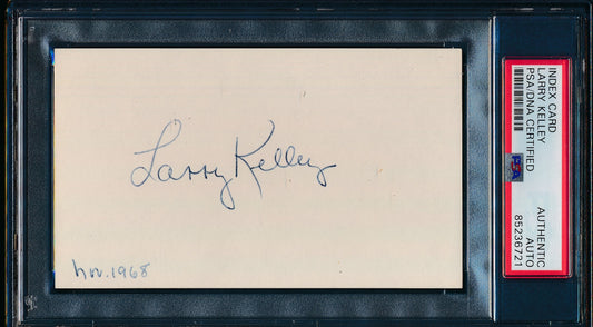 Larry Kelley Signed 3x5 Index Card Yale 1936 Heisman  PSA/DNA 188308