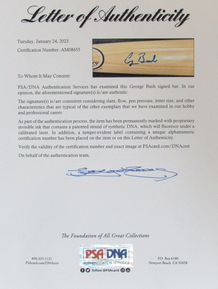 George H.W. Bush Autographed Legends of History Baseball Bat PSA/DNA 177276