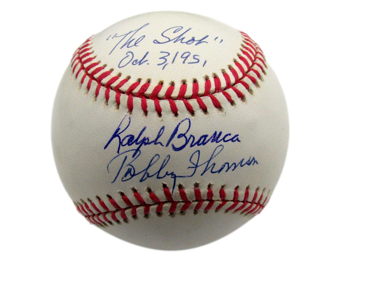 Ralph Branca/Bobby Thomson Dual-Signed/Inscribed ONL Baseball JSA 190027