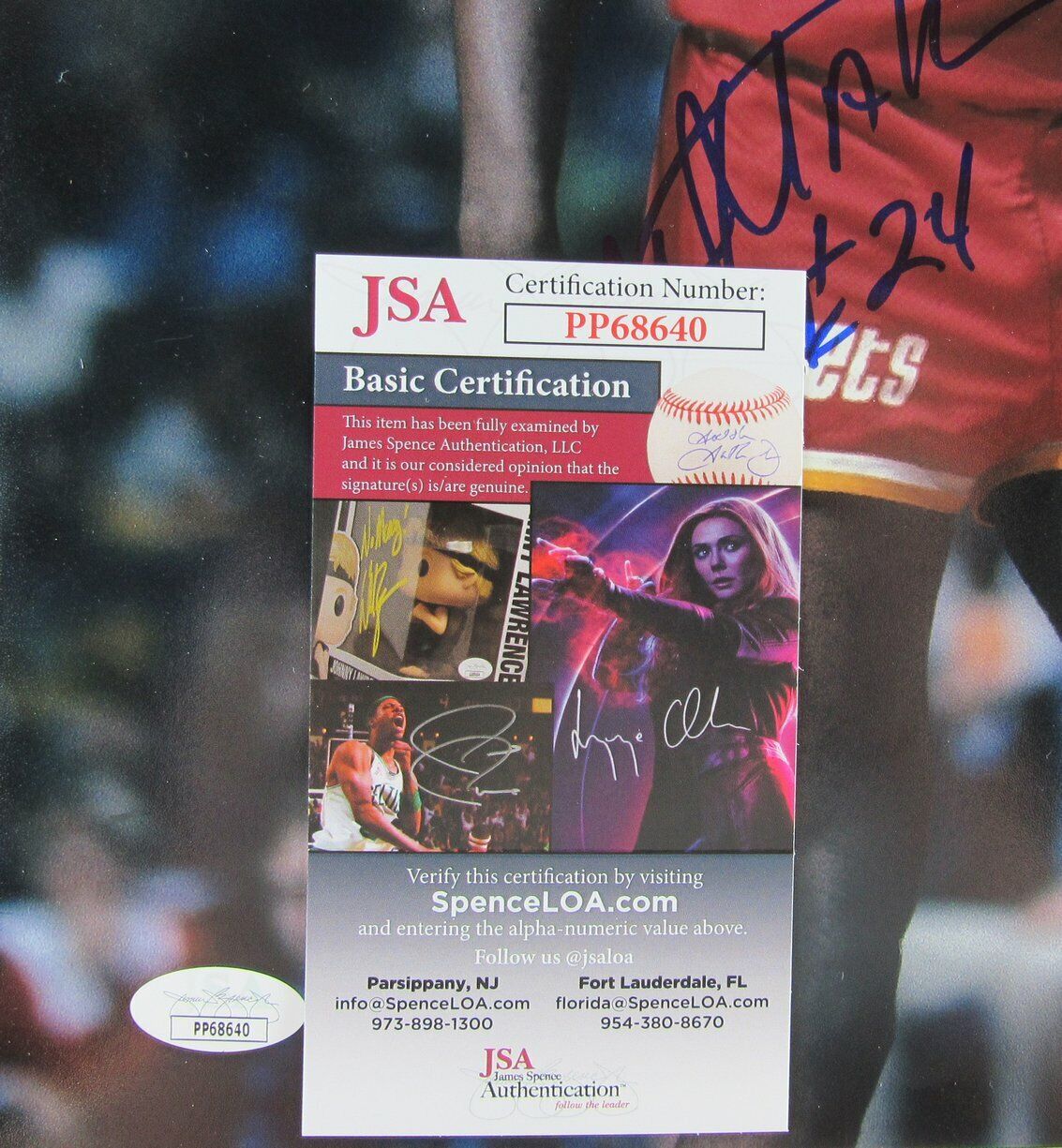 Moses Malone HOF Houston Rockets Signed/Autographed 11x14 Photo JSA 160853