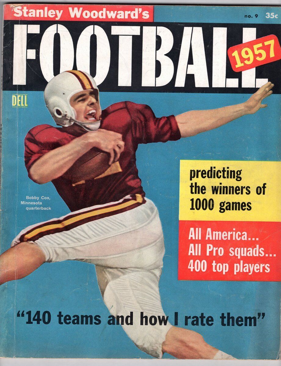 1957 Stanley Woodward's Football Magazine Minnesota QB Bobby Cox 130628