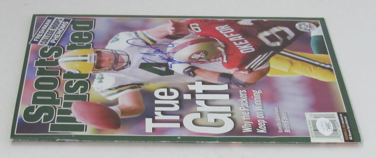 Brett Favre Signed/Auto 2002 Sports Illustrated Magazine NO LABEL JSA 190115