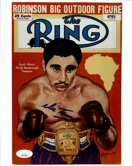 Vic Toweel Signed/Autographed 1952 The Ring Magazine Cover Photo JSA 191028
