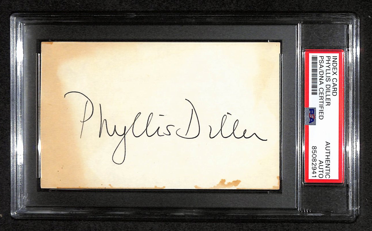 Phyllis Diller Signed 3x5 Index Card Stand-up Comedian PSA/DNA 184368