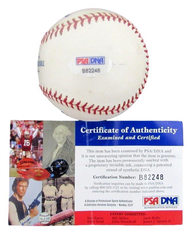 Dioner Navarro Autographed OML Baseball Tampa Bay Rays PSA/DNA 182390