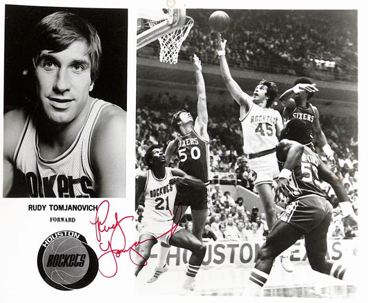 Rudy Tomjanovich Rockets Vintage Team Issued Signed 8x10 Photo 189101