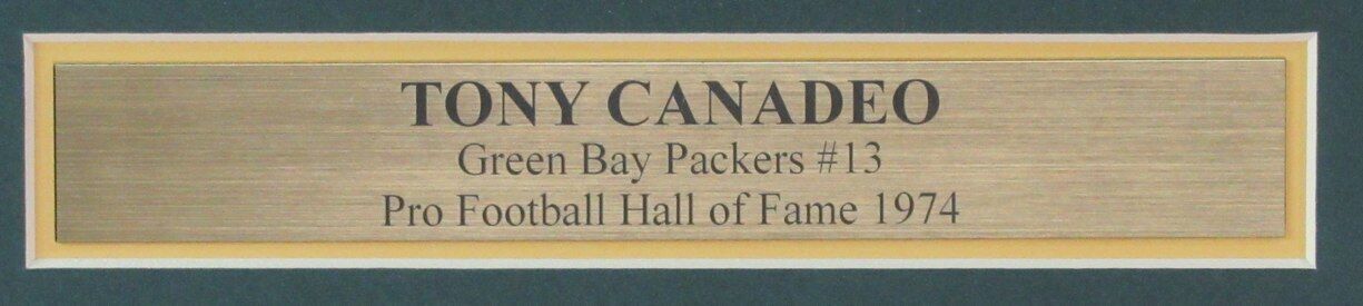 Tony Canadeo HOF Autographed 8x10 Photo Green Bay Packers Framed JSA 180979