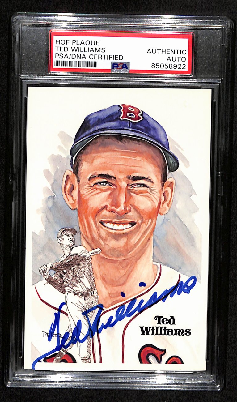 Ted Williams HOF Signed 1981 Perez Steele Postcard Boston Red Sox PSA/DNA 185464