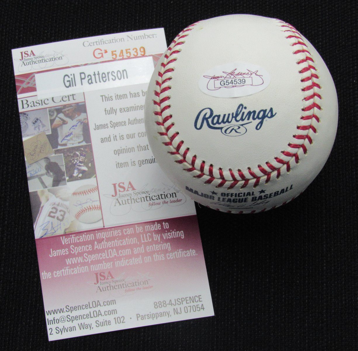 Gil Patterson Signed/Auto Yankees 100th OML Baseball JSA Inscr 186941
