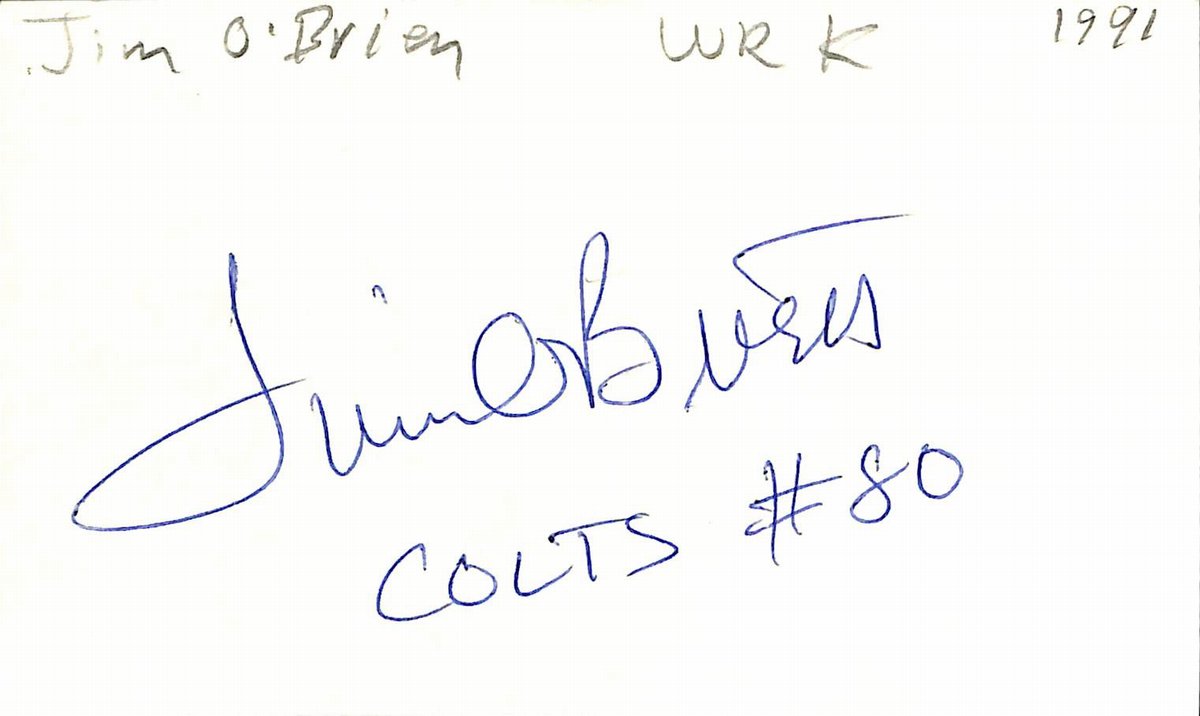 Jim O'Brien Signed/Auto 3x5 Index Card Baltimore Colts 189519