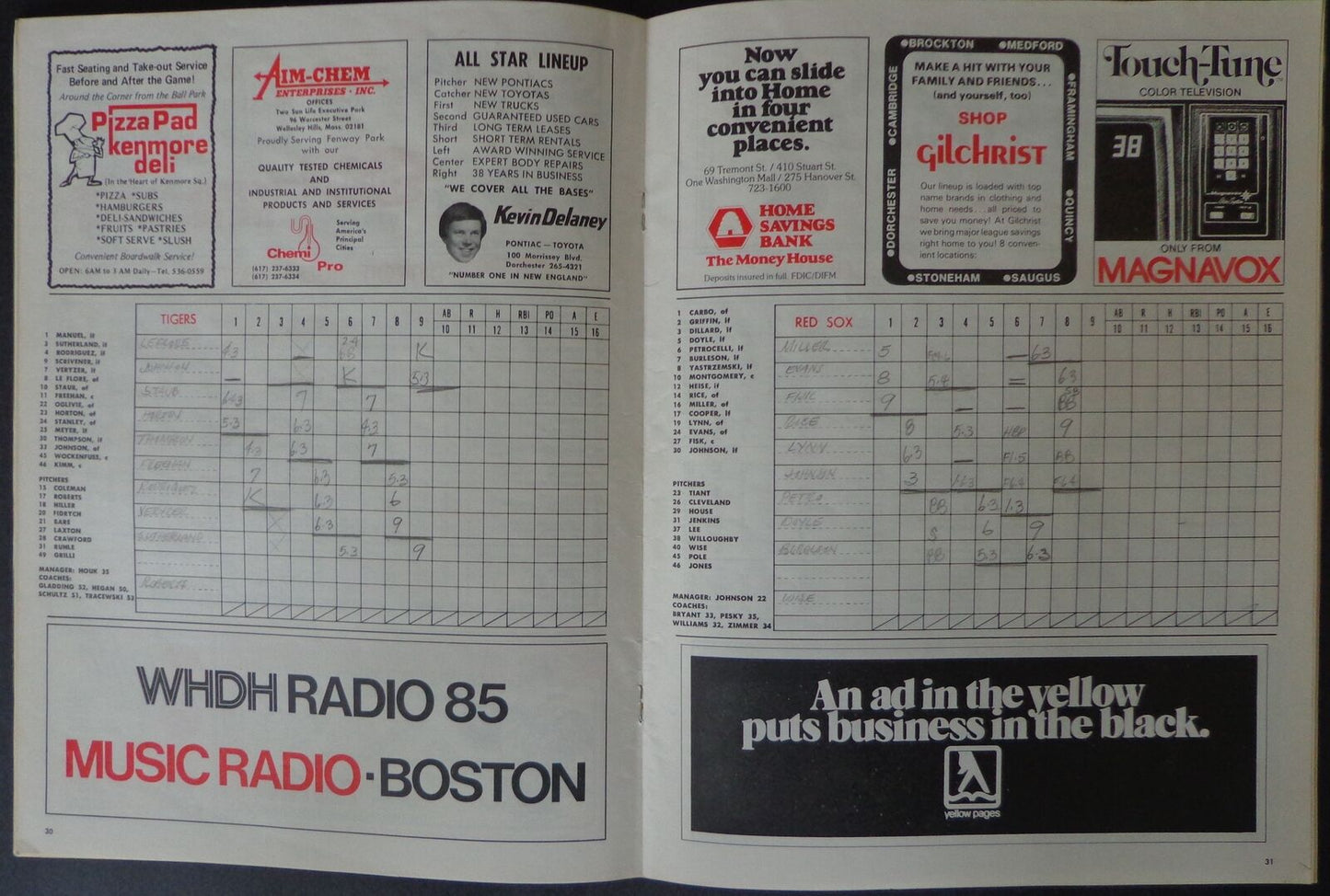 1976 Boston Red Sox vs. Detroit Tigers Baseball Game Program 177667