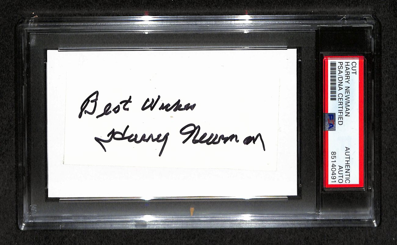 Harry Newman Autographed 3x5 Cut Card PSA/DNA 186551