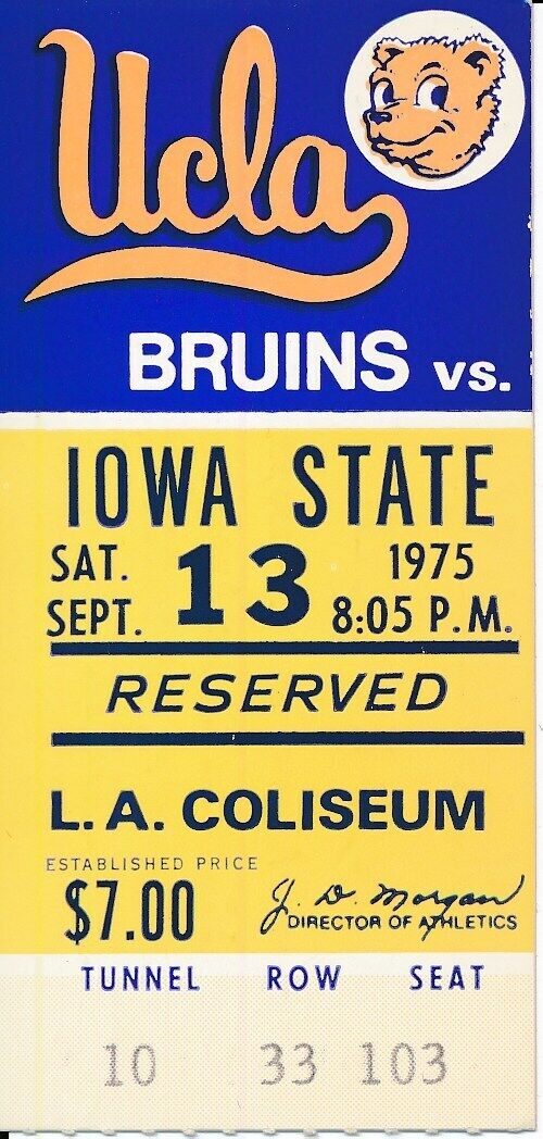 1975 UCLA vs. Iowa State Football Game Ticket Stub 148497