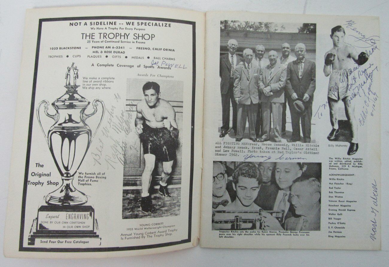 1963 Willie Ritchie "Fighter of Destiny" by Billy Mahoney Signed Book 153815
