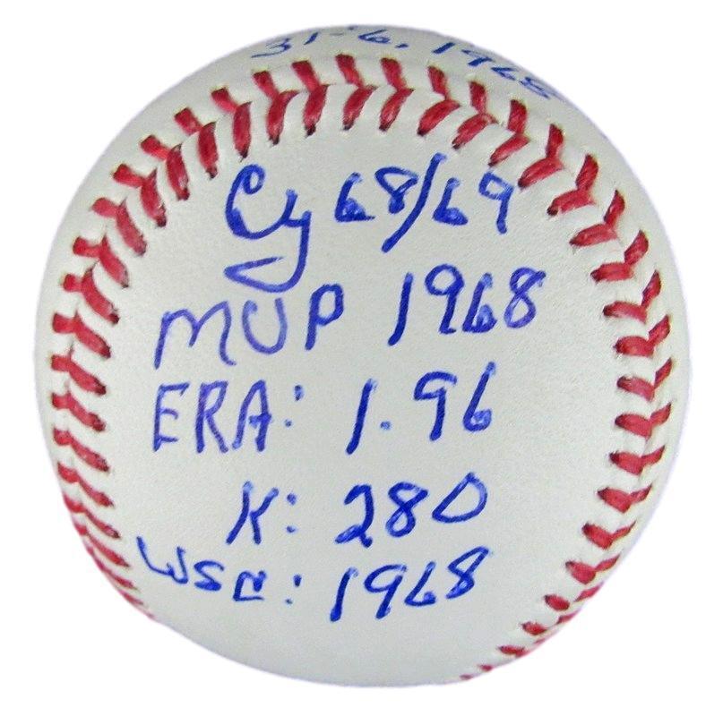 Denny McLain Autographed 6 Inscriptions OML Baseball Tigers JSA 180859