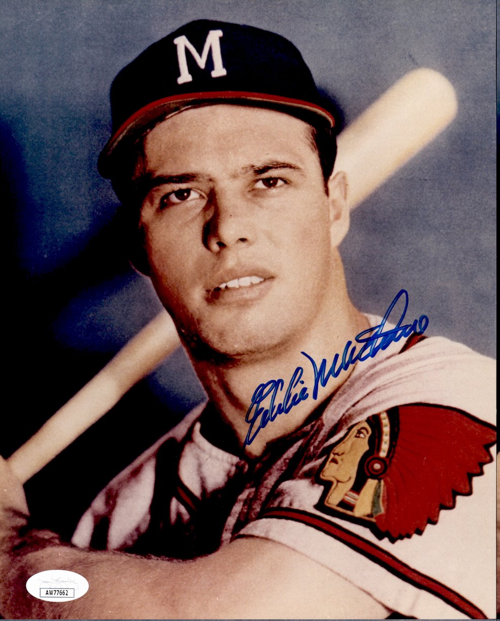 Eddie Mathews HOF Signed/Autographed 8x10 Photo Milwaukee Braves JSA 191329