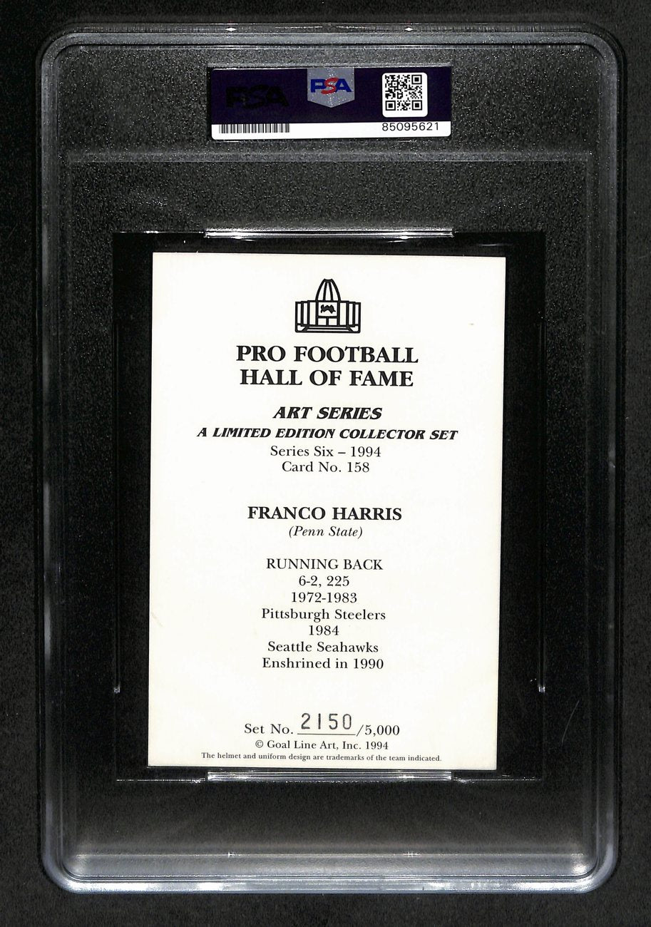 Franco Harris HOF Signed 1994 GLAC Card Pittsburgh Steelers PSA/DNA 183810