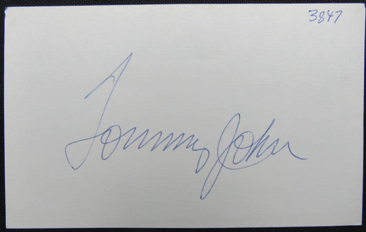 Tommy John  Los Angeles Dodger Signed/Autographed 3x5 Index Card