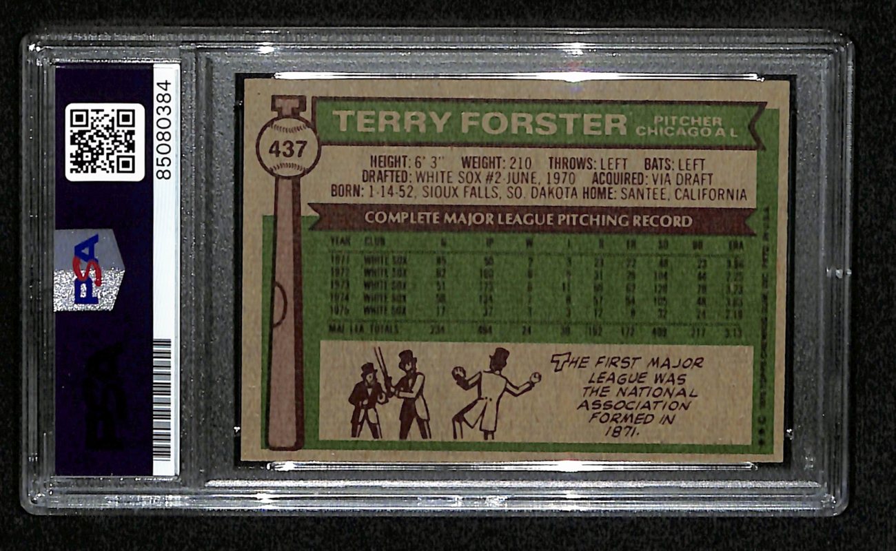 Terry Forster Signed 1976 Topps Card #437 Chicago White Sox PSA/DNA 184428