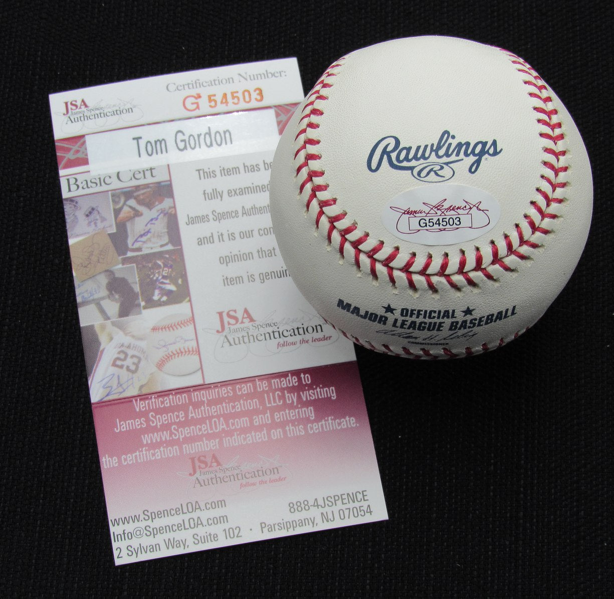 Tom Gordon Signed/Auto Yankees 100th OML Baseball JSA 186629
