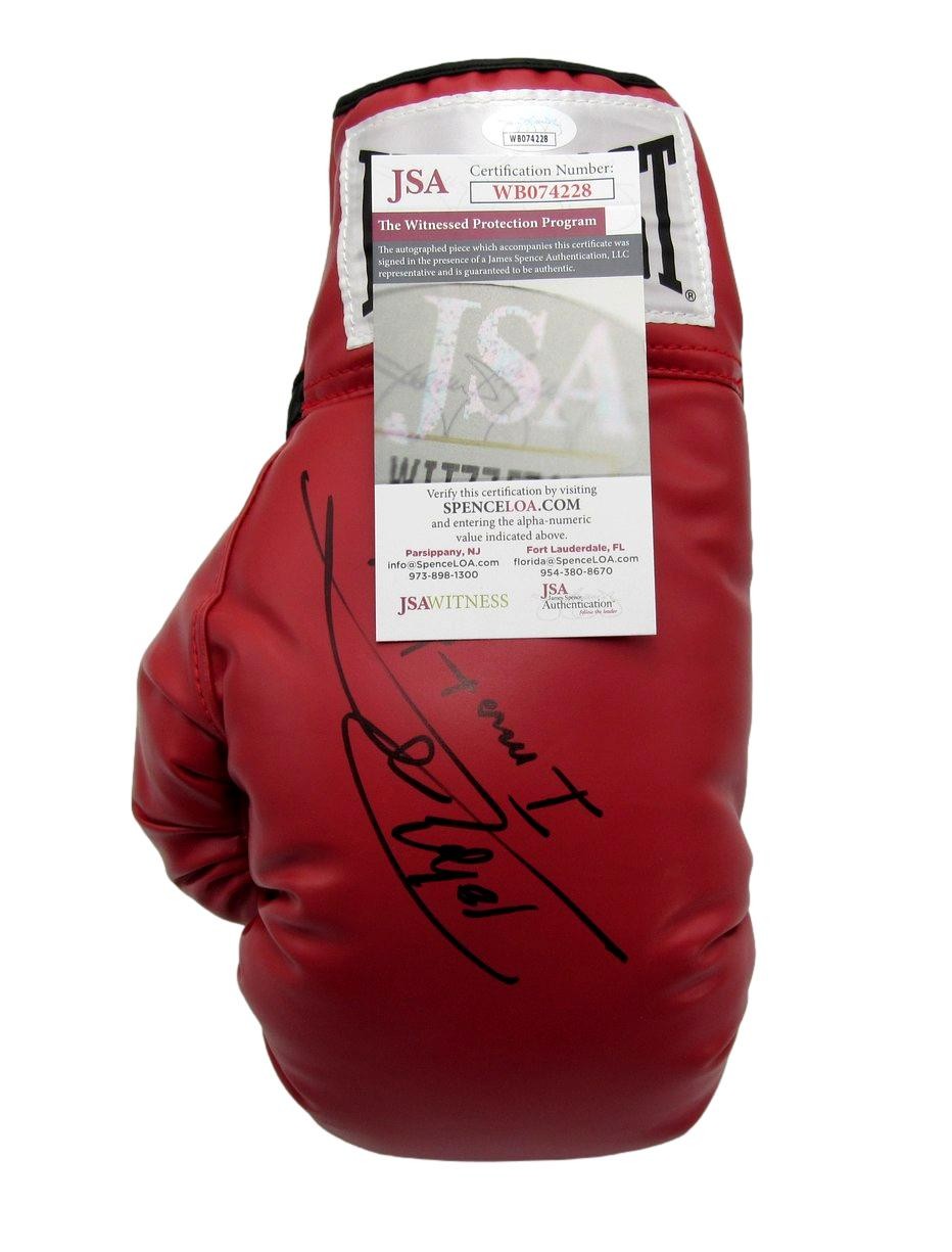 Dolph Lundgren Autographed/Inscr Left Boxing Glove "Balboa vs Drago" JSA 184773