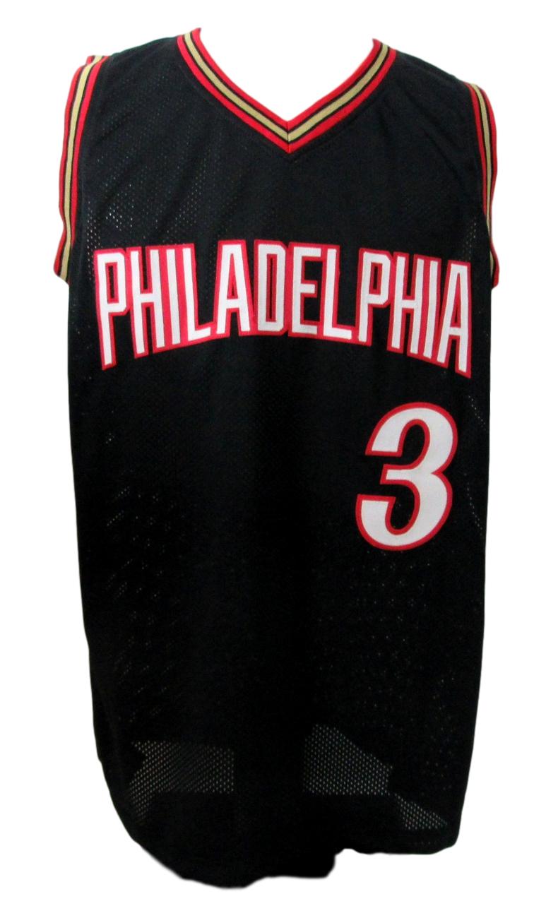Allen Iverson Signed/Autographed 76ers Black Custom Jersey JSA 147617