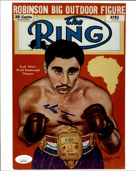 Vic Toweel Signed/Autographed 1952 The Ring Magazine Cover Photo JSA 191027