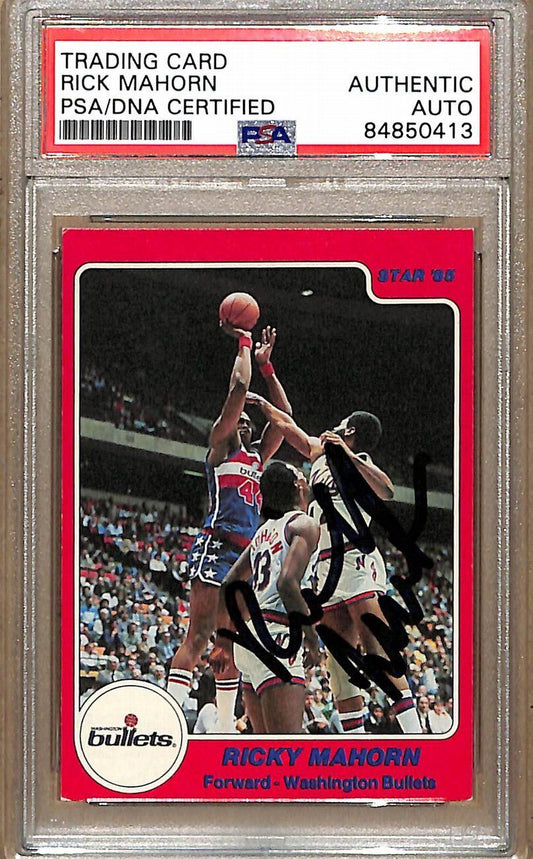 1984-85 Star Company #191 Rick Mahorn Bullets Signed/Auto Card PSA/DNA 178985