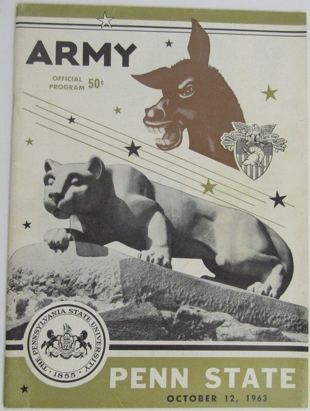 1963 Army vs. Penn State Nittany Lions Football Program 137823
