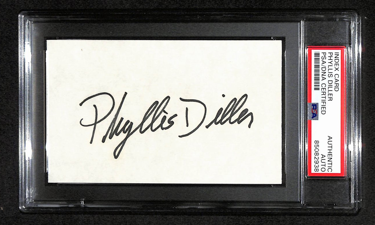 Phyllis Diller Signed 3x5 Index Card Stand-up Comedian PSA/DNA 184371