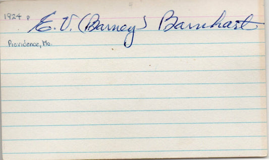 Edgar Barnhart d.1984 St. Louis Browns Signed 3x5 Index Card 145603