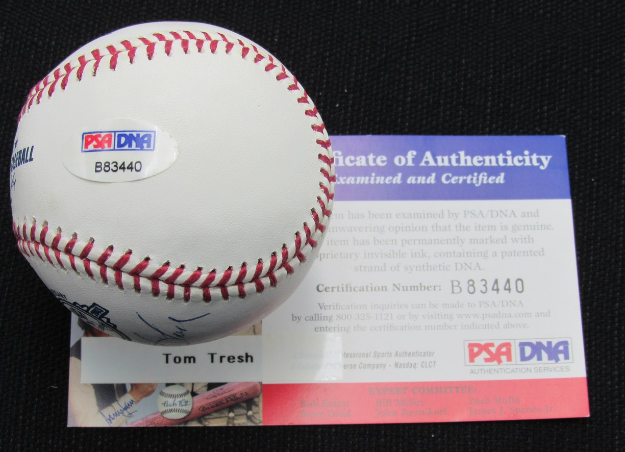 Tom Tresh Signed/Auto Yankees 100th OML Baseball PSA/DNA 187006