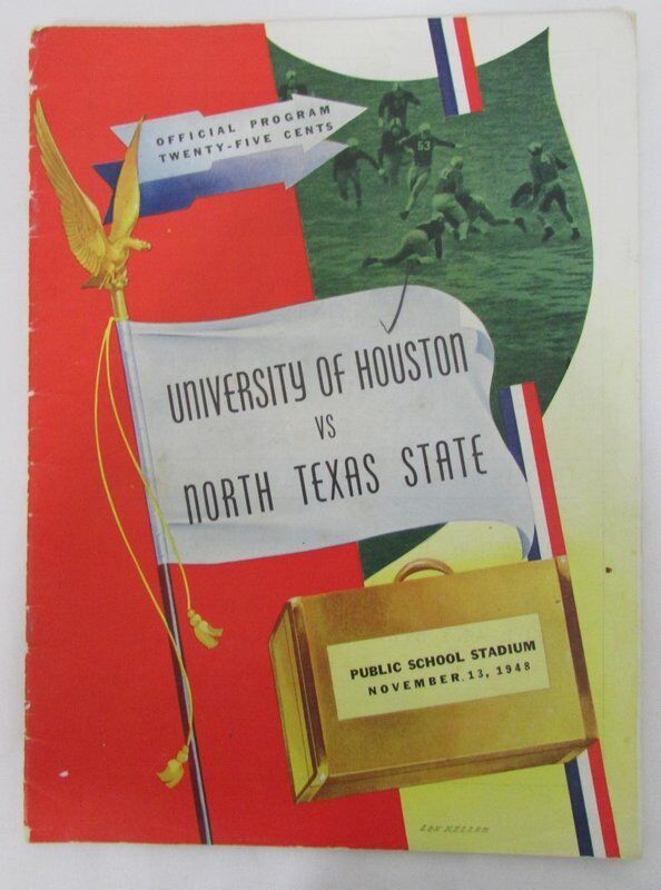 11/13/1948 Houston Cougars Vs. North Texas State Official Football Program