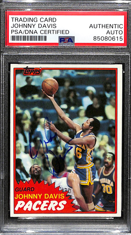 Johnny Davis Signed 1981 Topps Card #16 indiana Pacers PSA/DNA 185075