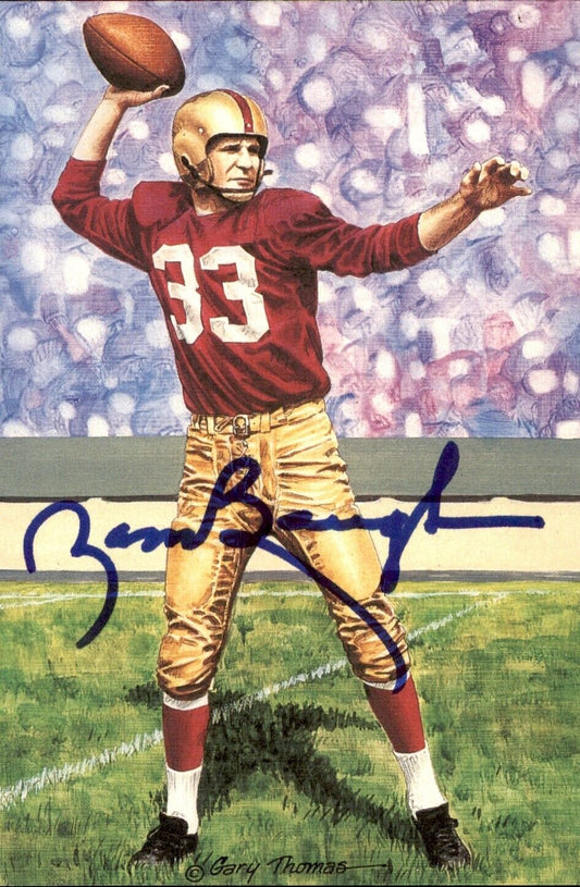 Sammy Baugh HOF  Autographed Goal Line Art GLAC Postcard Washington Redskins JSA
