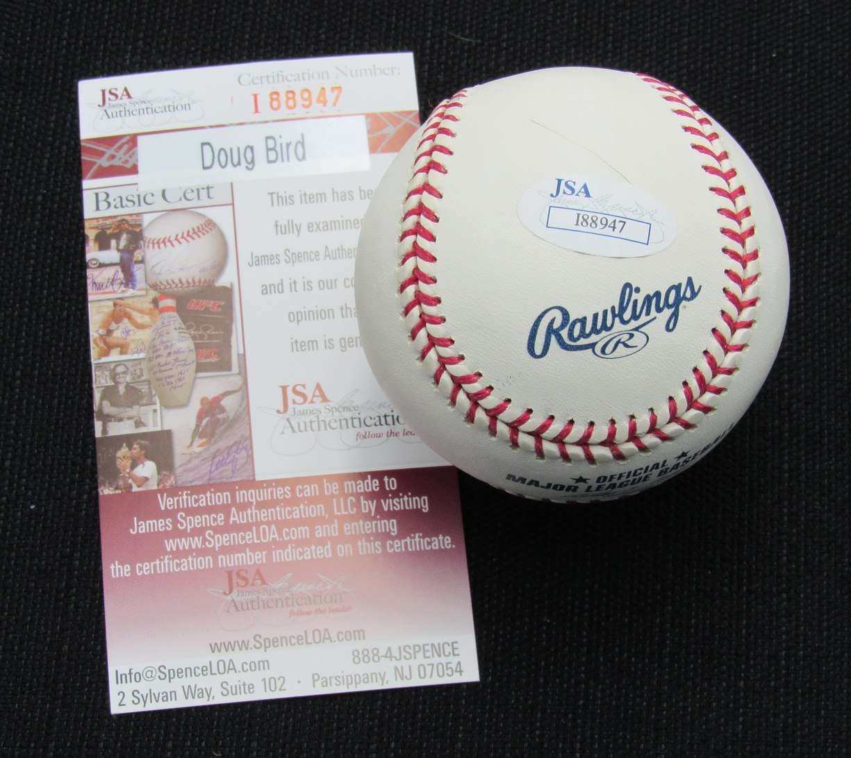 Doug Bird Signed/Auto Yankees 100th OML Baseball JSA Inscr 186861
