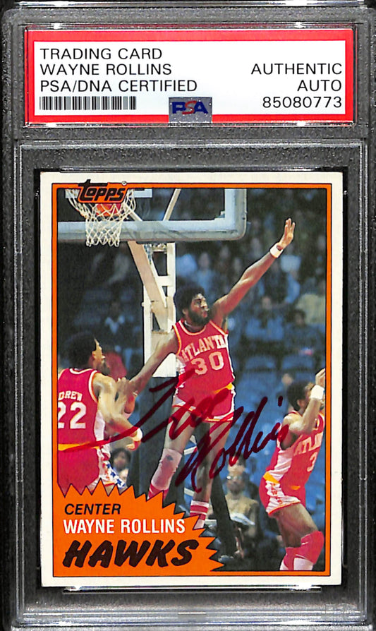 Wayne Rollins Signed 1981 Topps Card #71 Atlanta Hawks PSA/DNA 183797