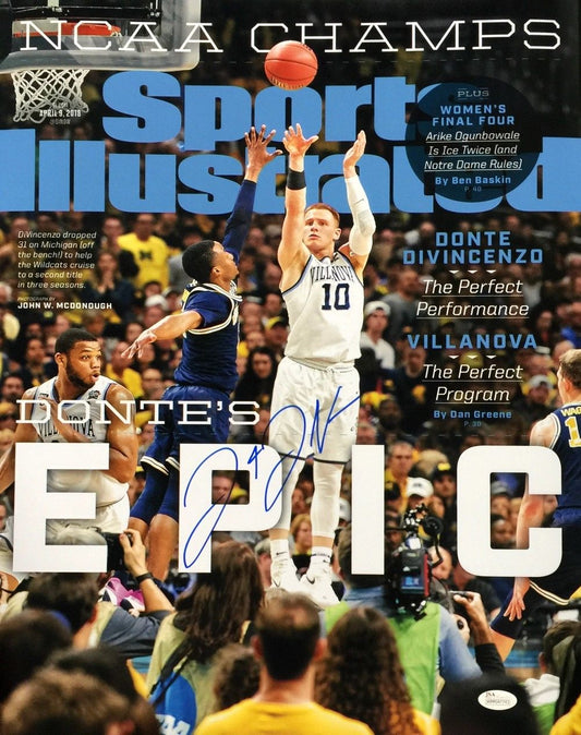 Donte DiVincenzo Villanova 2018 NATIONAL CHAMPS Signed 11x14 SI Cover JSA 137029