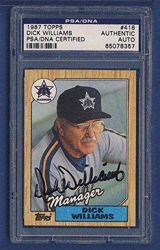 1987 Topps Dick Williams Mariners Signed Card PSA/DNA