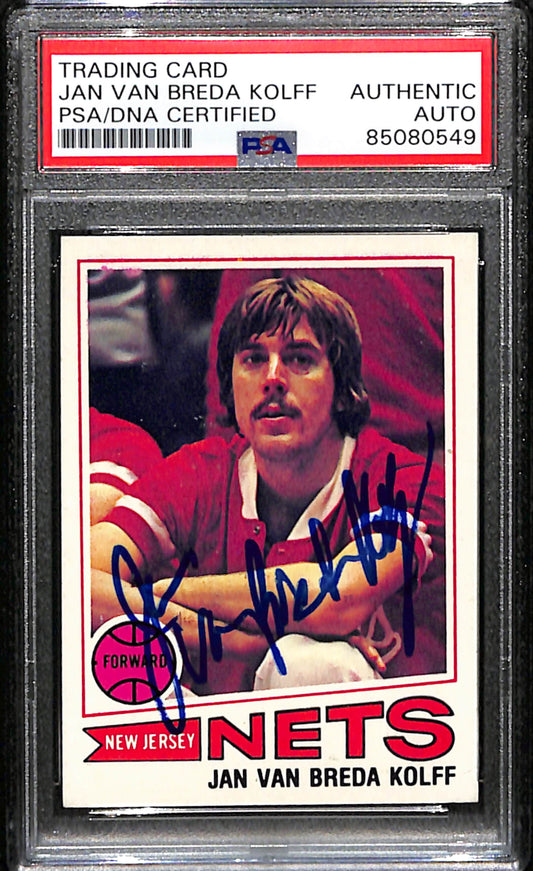 Jan Van Breda Kolff Signed 1977 Topps Card #109 New Jersey Nets PSA/DNA 185703