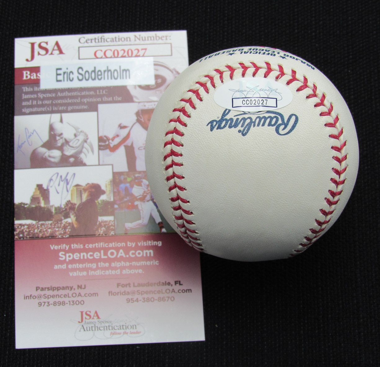 Eric Soderholm Signed/Auto Yankees 100th OML Baseball JSA Inscr 186928