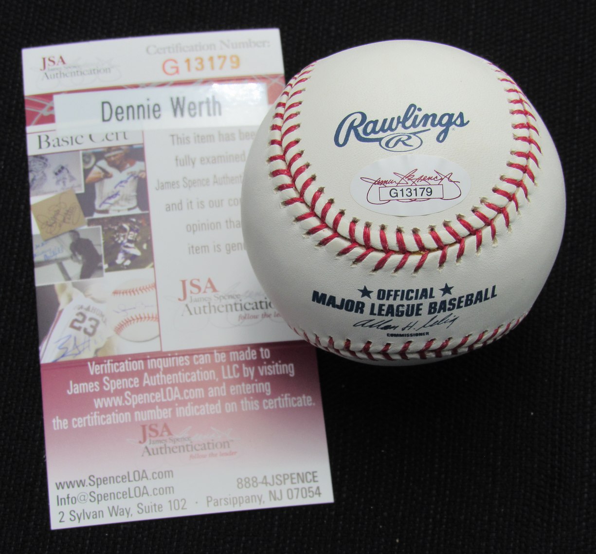 Dennis Werth Signed/Auto Yankees 100th OML Baseball JSA 186842