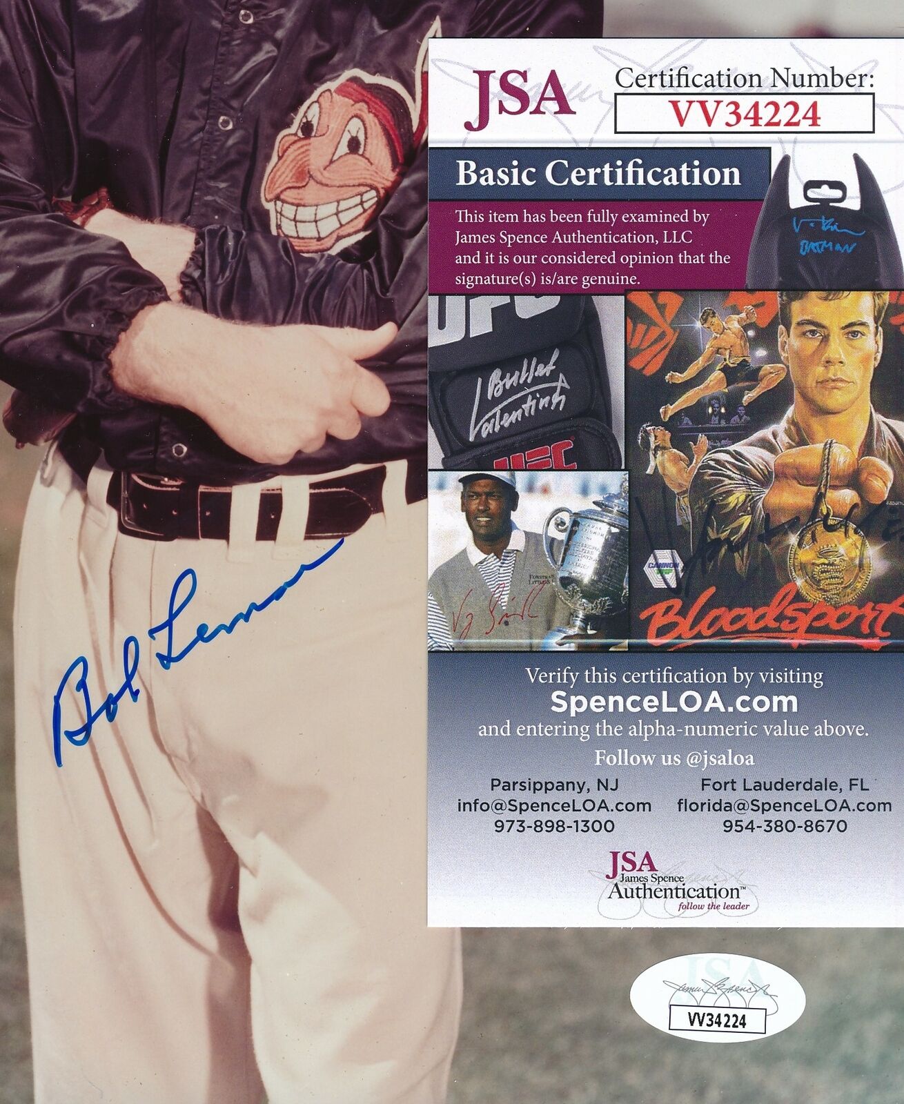 Bob Lemon HOF Cleveland Indians Signed/Autographed 8x10 Photo JSA 166494