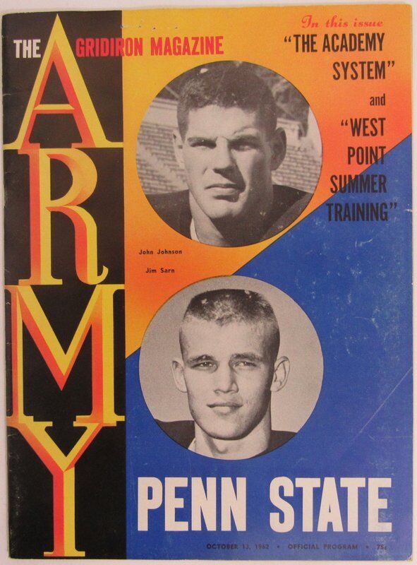 1962 Army vs. Penn State Nittany Lions Football Program 137811