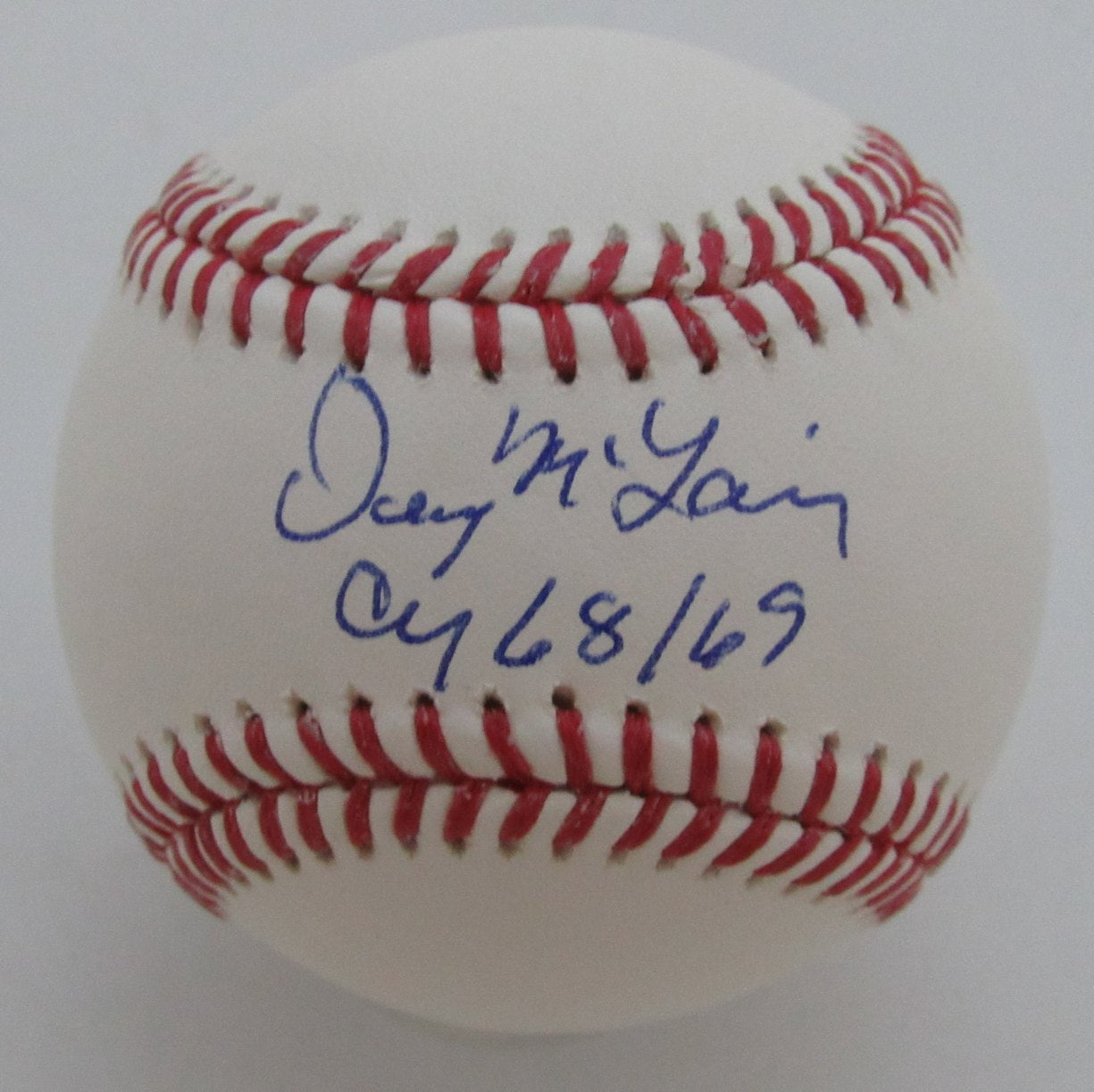 Denny McLain Autographed/Inscribed OML Baseball Tigers JSA 189359